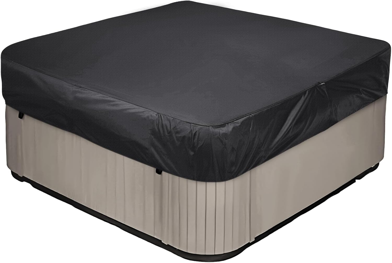 Aurragiy Square Hot Tub Cover Garden Hot Tub Spa Cover Replacement Waterproof UV Protected Rectangular Spa Cover Outdoor Spa Covers(87''Lx87''Wx12''H, Black)