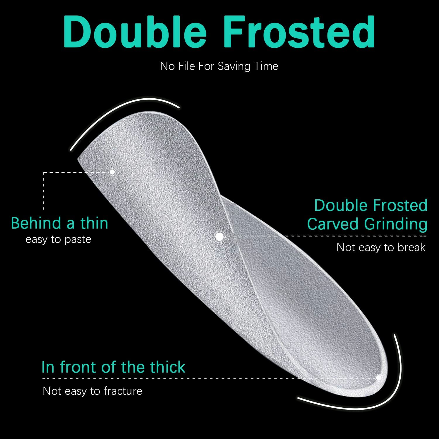 Tonjin 240 PCS Short Almond Matte Frosted Soft Gel Full Cover Nail Tips, 15 Sizes, No Trace, Easy to Apply, DIY Home Salon - Medium Almond 240Pcs image number 4