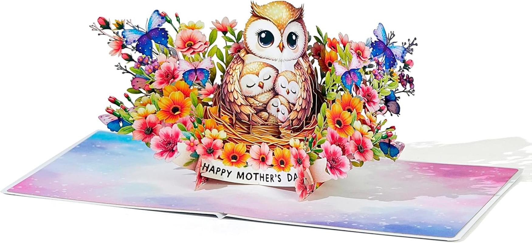 CUTPOPUP Mothers Day Card Pop Up, 3D Birthday Greeting Card, Mother'S Day Card for Women, Mom, Wife, Grandma, Daughter (Owl Mama) image number 1