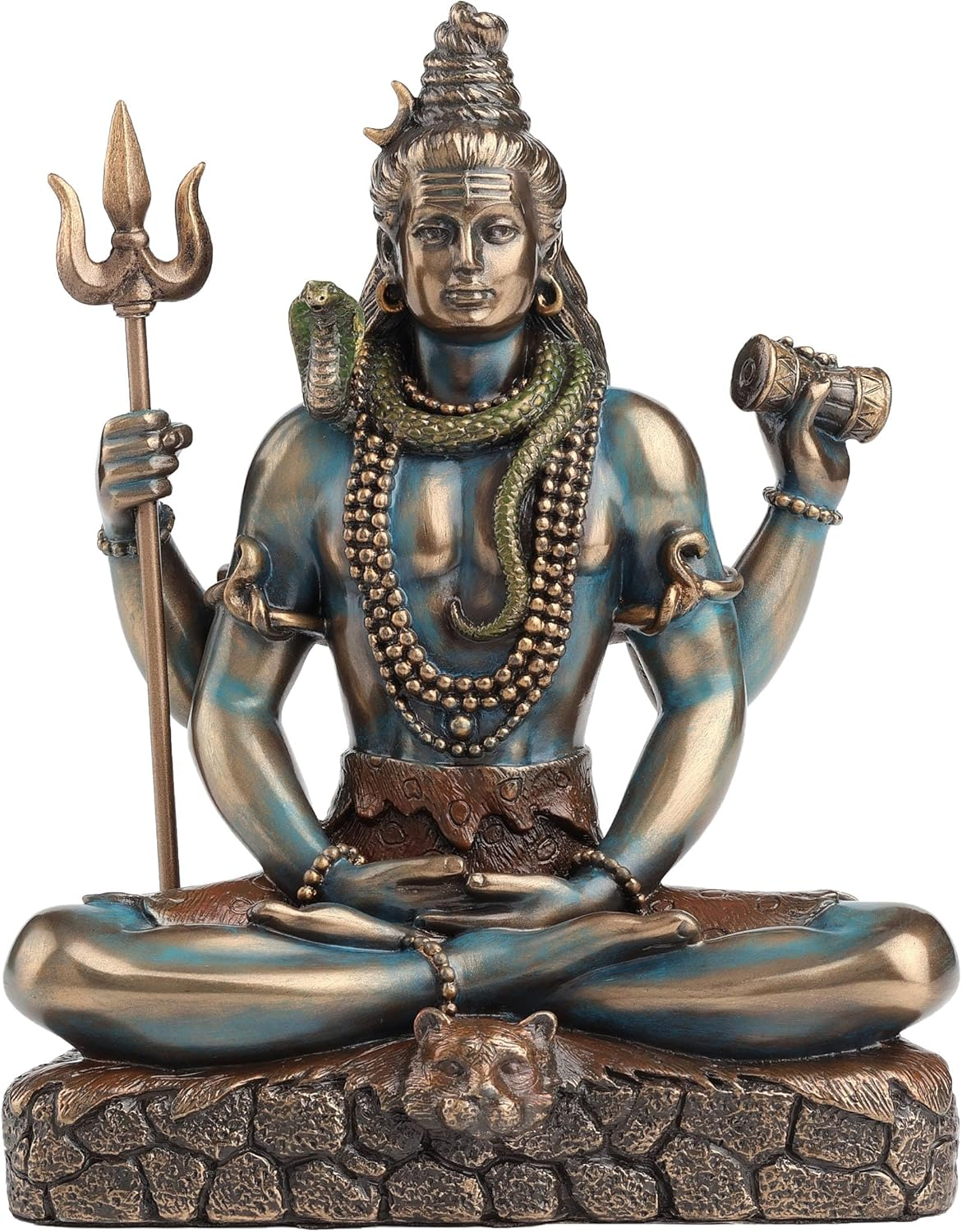 Hindu God Shiva Lord of Divine Energy Holding Trident and Damaru Statue image number 3