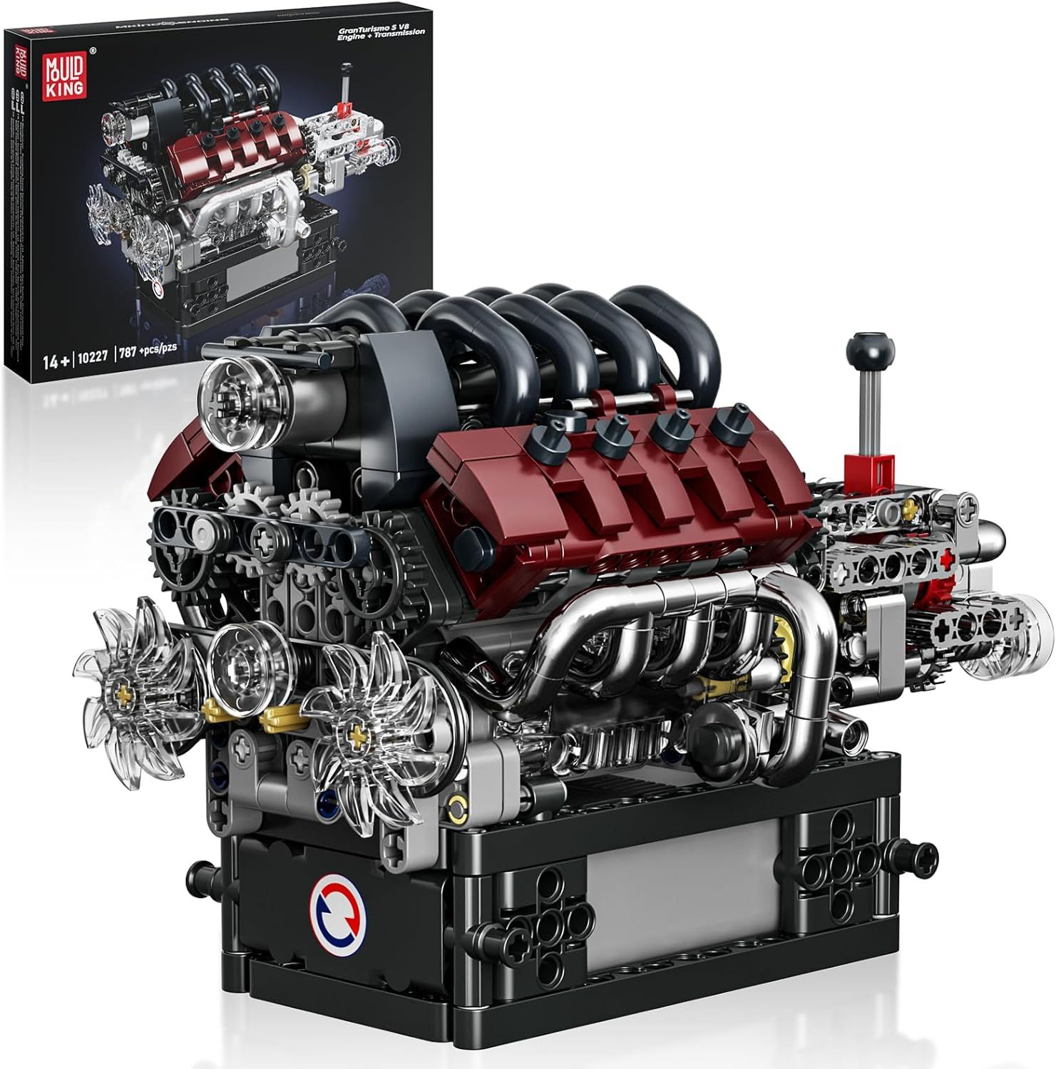 Mould King 10227 Technik V8 Engine Kit Petrol Building Blocks Clamping Blocks Engines Electric Engine Motor Kit Gifts for Adults (787 Pieces) image number 3