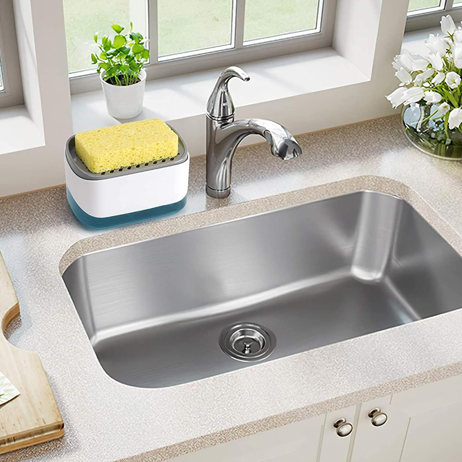 Sulfar Kitchen Soap Dispenser with Sponge Holder - 12.5Oz image number 3