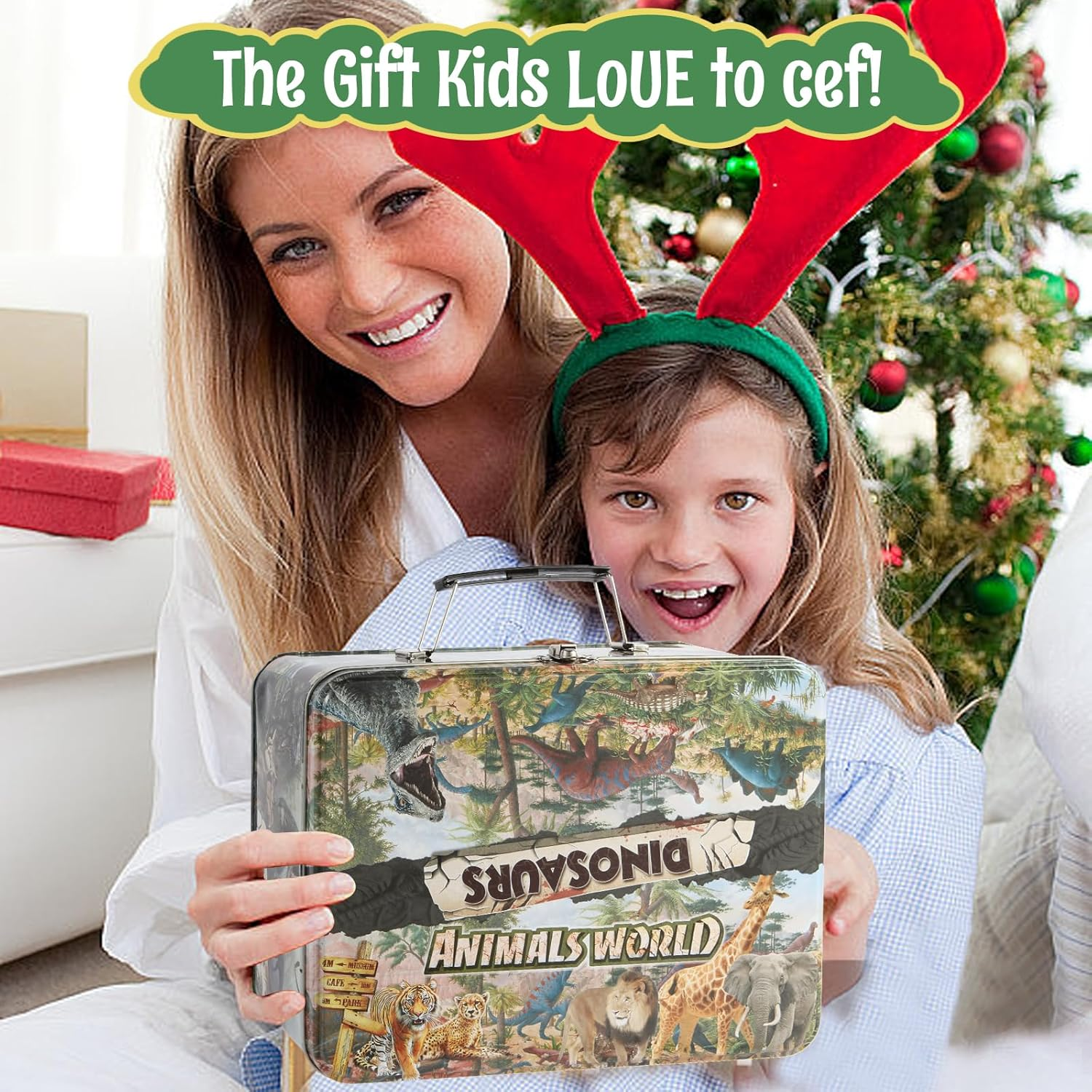 30-Piece Safari Animals Figures Toys Set for Kids -6-Inch Realistic Jumbo Wild Zoo Animals, Plastic African Wild Zoo Animals Playset with Metal Storage Box Educational Learning Playset for Kids 3-5-7