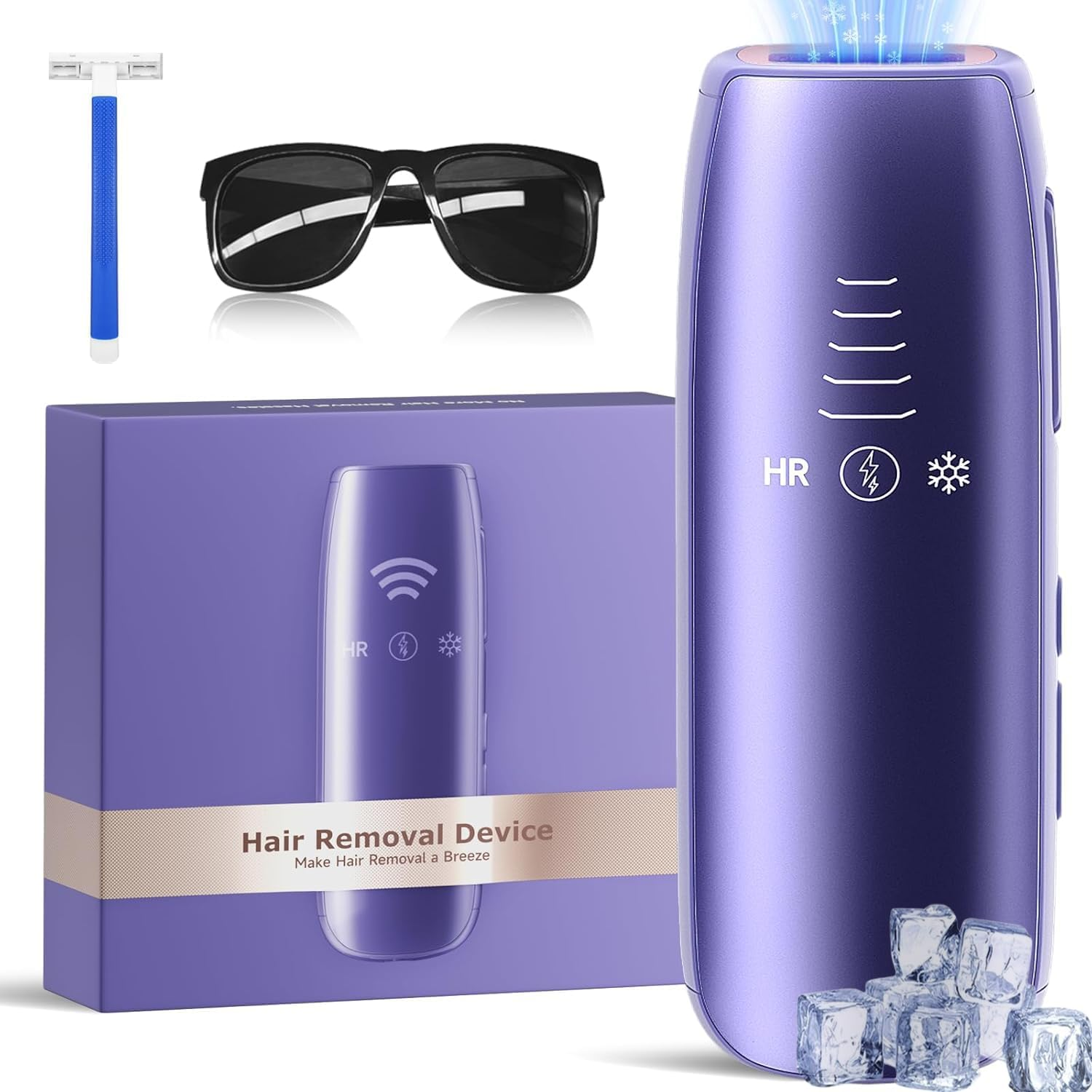 APEXORIGIN Laser Hair Removal with 5℃ Ice Cooling, Painless IPL Laser Hair Removal Device for Women & Men, 999,999 Flashes, 5 Levels, 2 Modes, Safe, Permanent At-Home Hair Removal for Face & Body image number 4