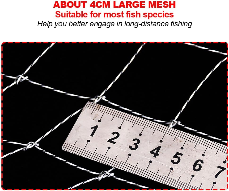 2-Pack Foldable Fishing Drop Nets - Soft Steel Hoop & Nylon Mesh Nets with Rope for Bridge/Pier Fishing, Comes with Storage Bag and Bait Bag (Easy Storage) image number 3