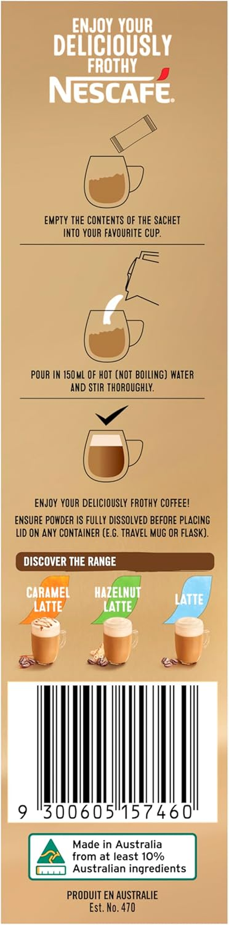 NESCAF&Eacute; Cappuccino Coffee Sachets 80 Pack, 8 X 10 Pack image number 5