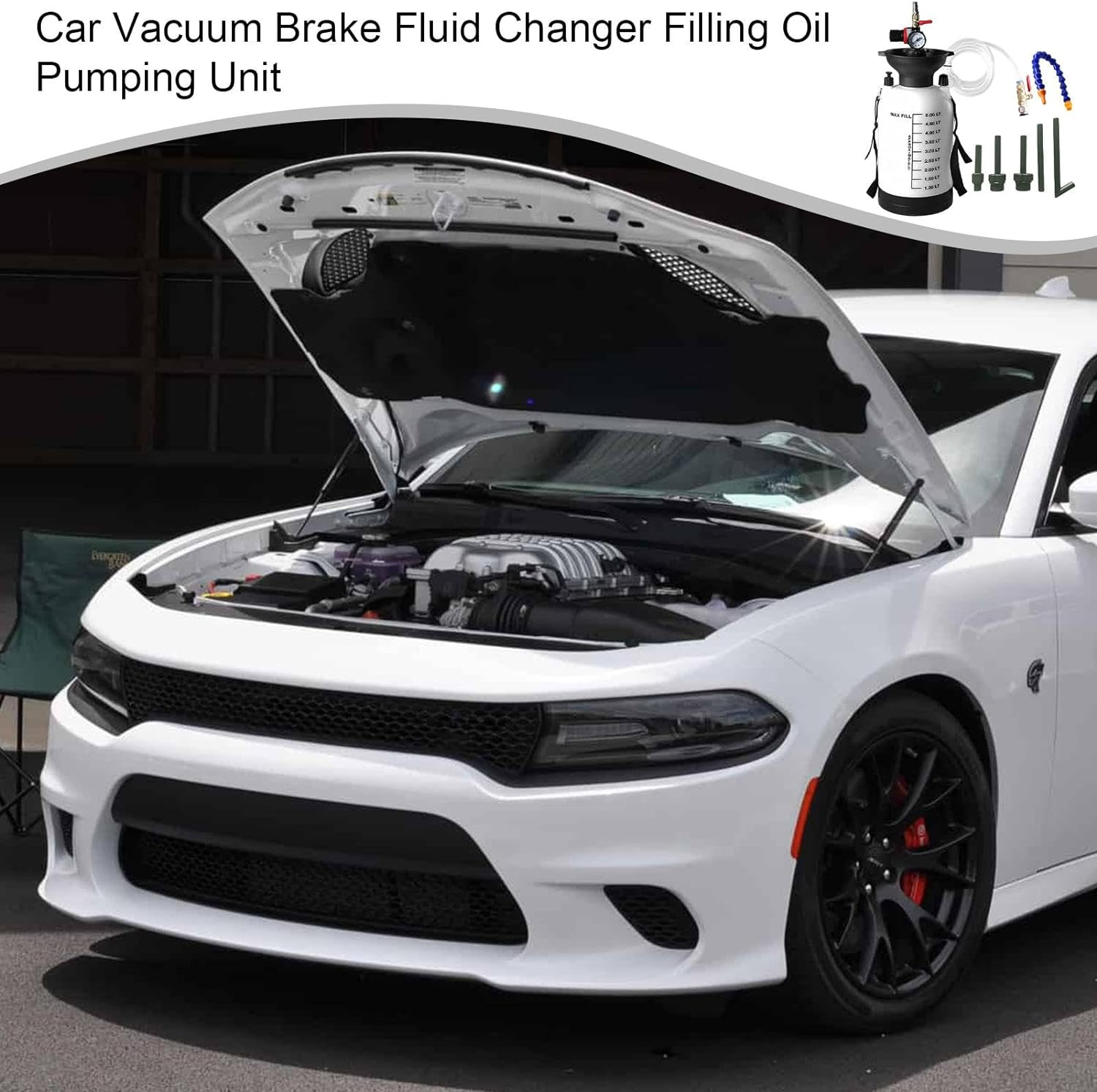 Transmission Fluid Pump,5L Portable Transmission Fluid Pump Kit | Oil Pump Extractor with Adapters, Gearbox Oil Transfer System for Automotives image number 2