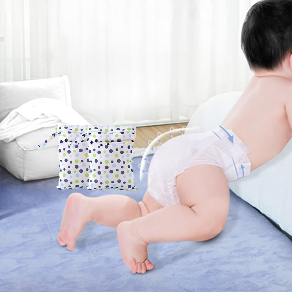 Wet Dry Bags for Baby Cloth Diapers, Cuicanfla 1 Pcs Cart Hanging Bag Diaper Travel Wet Dry Organizer Zippered Wet Dirty Diapers Wet Bag Stroller Storage Bag Diaper Pail Diaper Wet Bag