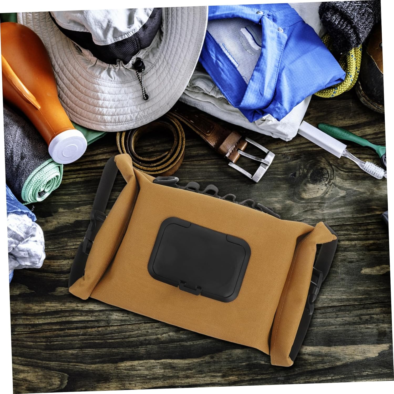 Portable Wipes Dispenser Travel Wipe Case Reusable Wet Tissue Holder for Car Camping Hiking Refillable Container