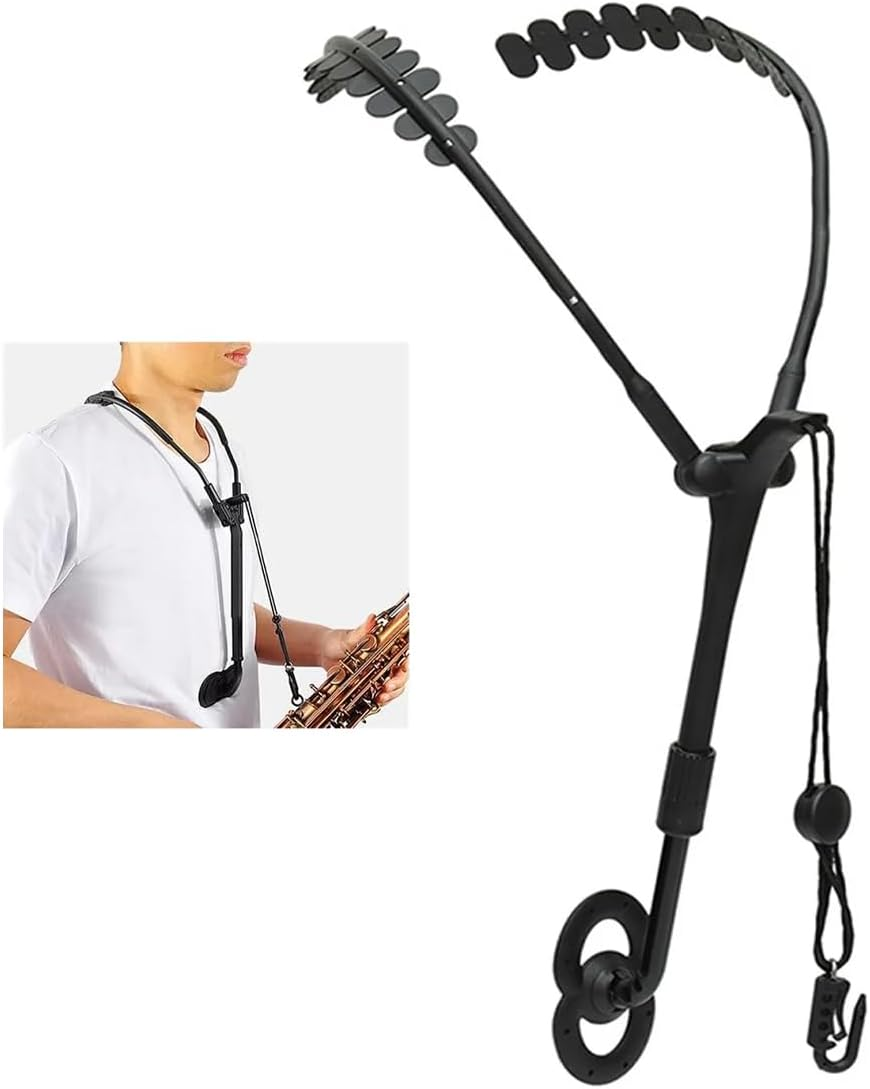 AIMALL Adjustable Saxophone Strap, 14.56-20.86 Inches, Detachable Double Shoulder Support with Comfort Pad, Ergonomic Design for Alto/Tenor Sax Players image number 1