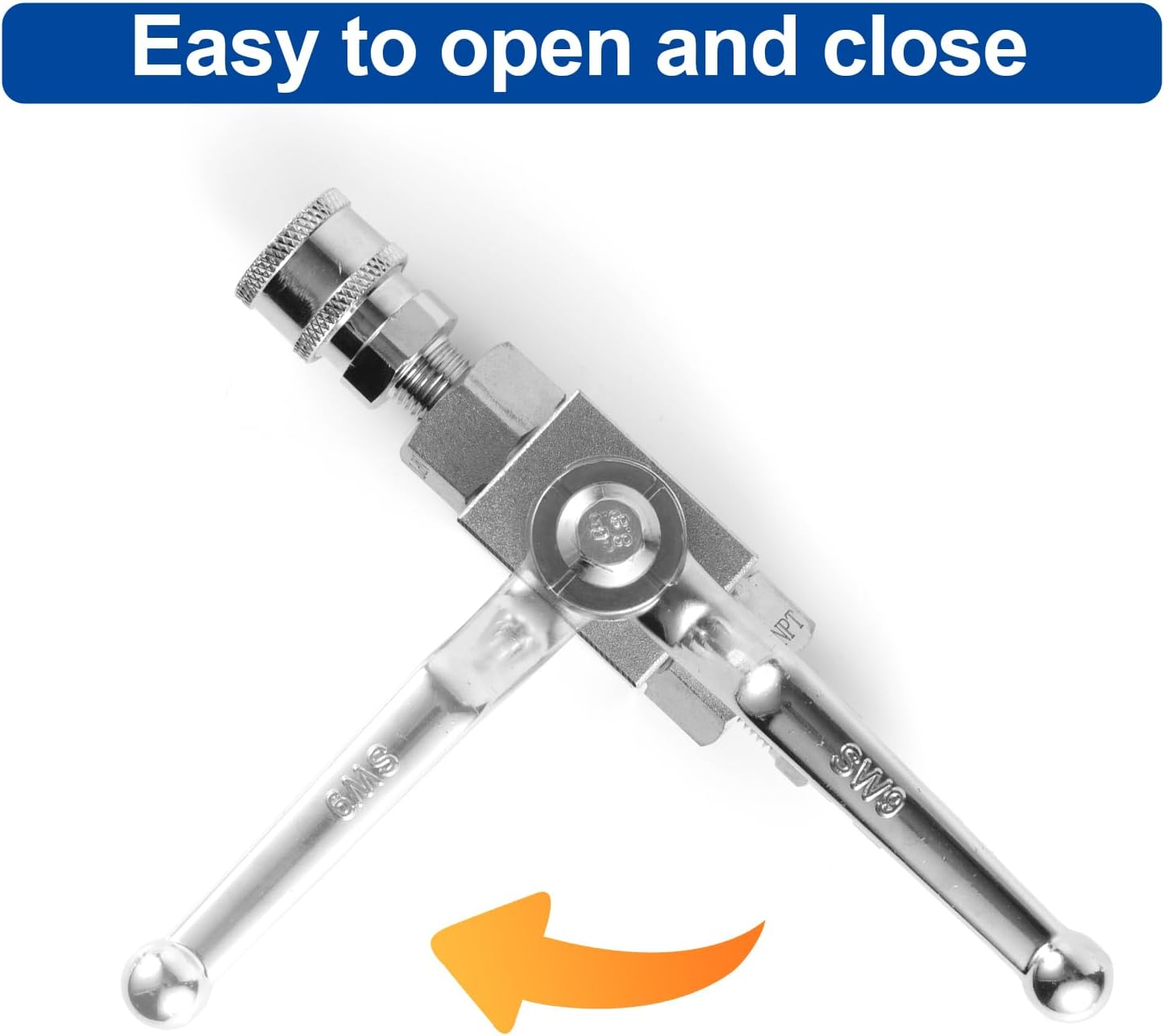 NQEUEPN High Pressure Washer Ball Valve Kit, Premium Stainless Steel 1/4 Ball Valve Kit Easy to Open and Close Designed Specifically for Pressure Washing Hoses image number 4