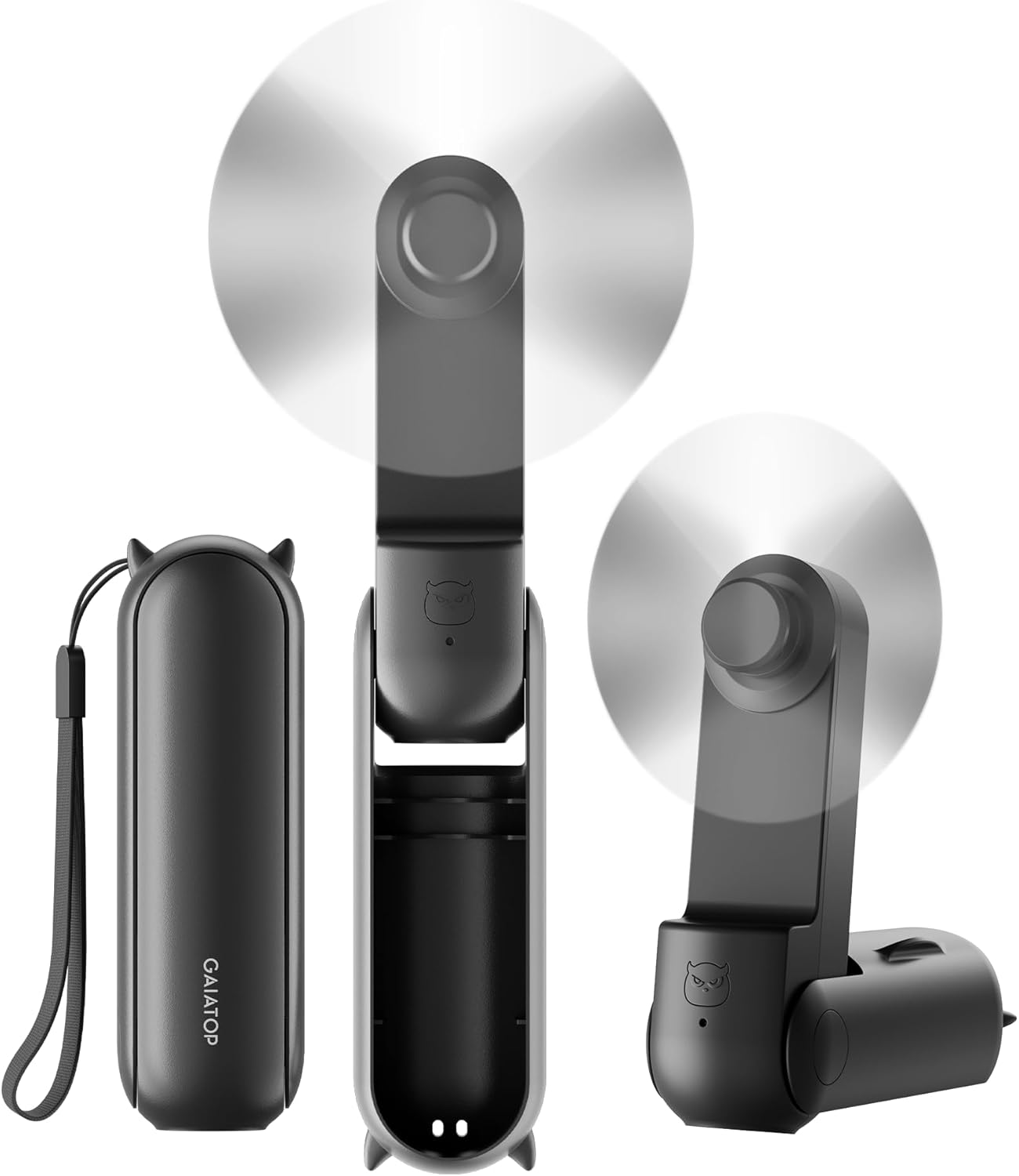 GAIATOP Portable Handheld Fan, 3 in 1 Mini Foldable Travel Fans [17H Max Cooling Time] with Power Bank, Pocket Design USB Rechargeable for Travel Concert Lash Makeup, Summer Gifts for Women Girl, Pink