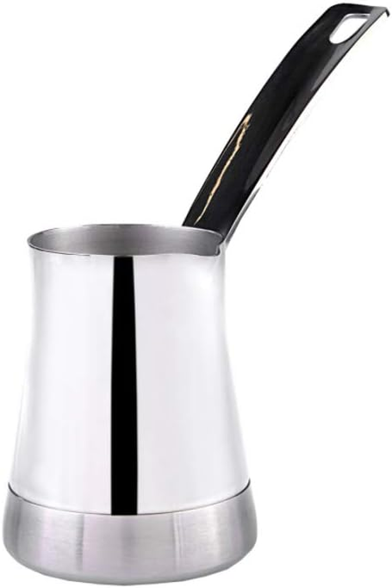 Karaca Win Turkish Coffee Pot with Metal Handles for Stove, Stainless Steel & Elegant Turkish Cezve for Briki Greek, and Arabic Coffee (Set of 2) image number 1