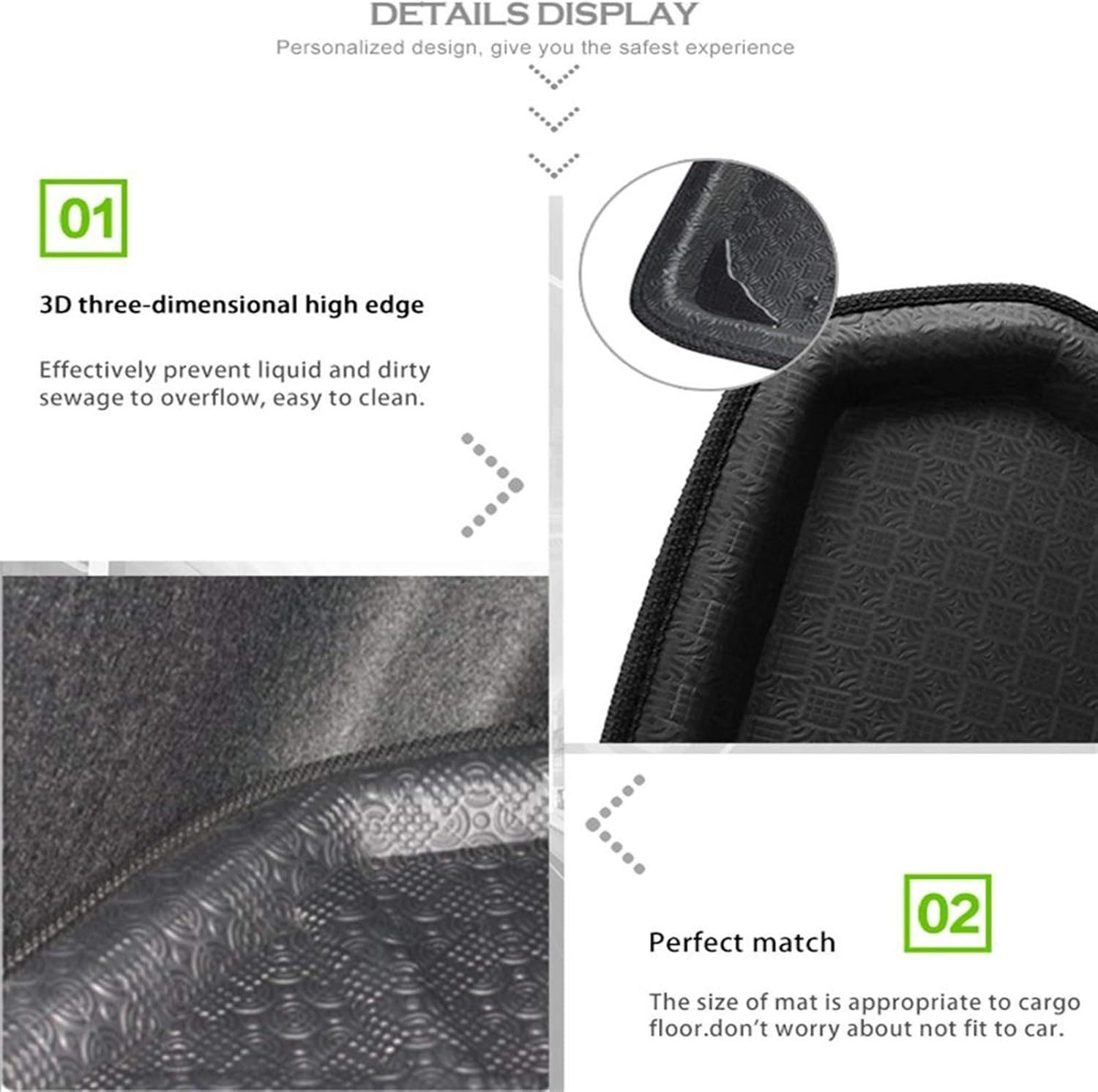 Rear Car Trunk Floor Boot Liner Cargo Mat PE+EVA Foam Plastic Tray Carpet, for Subaru, XV Crosstrek 2012-2017 Accessories Luggage Area Mat (Color : for Xvcrosstrek12 17) - For Forester 13 17 image number 4