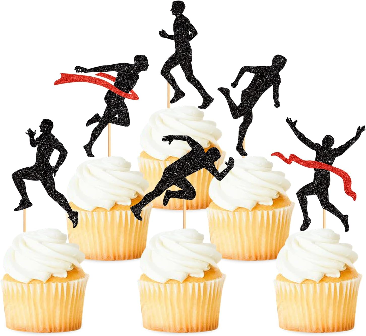 36 Pack Running Cupcake Toppers Sports Fitness Cupcake Picks Sports Health Fitness Theme Running Birthday Party Cake Decorations Supplies