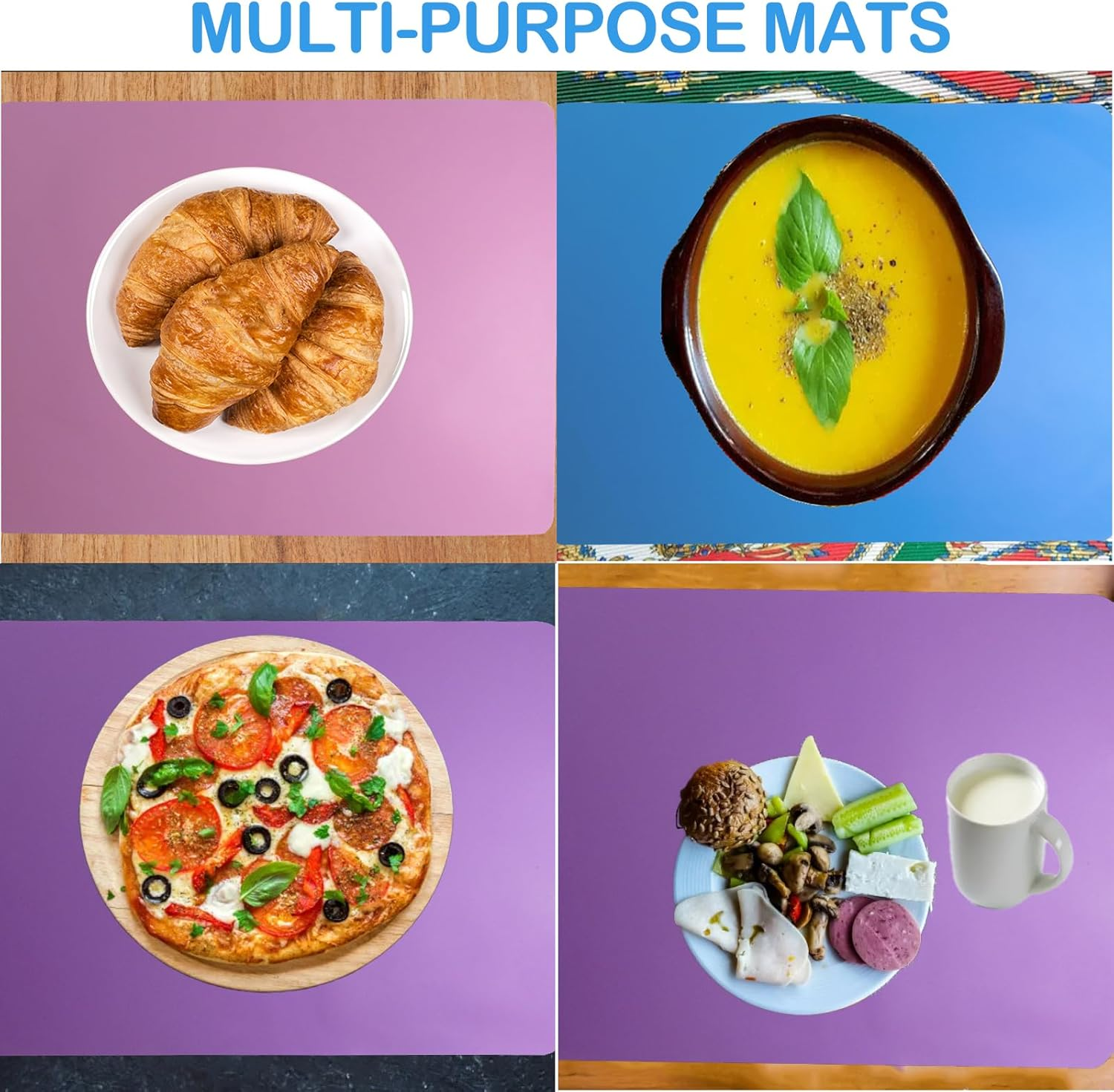 ZACHMEST 3 Pack Crafting Pad 40X30Cm, Painting Pad Silicone Mat Crafting Silicone Mat for Epoxy Resin, Silicone Pad Non-Stick Non-Slip Table Mat for Crafting Resin Craft Kneading Pad Painting image number 1