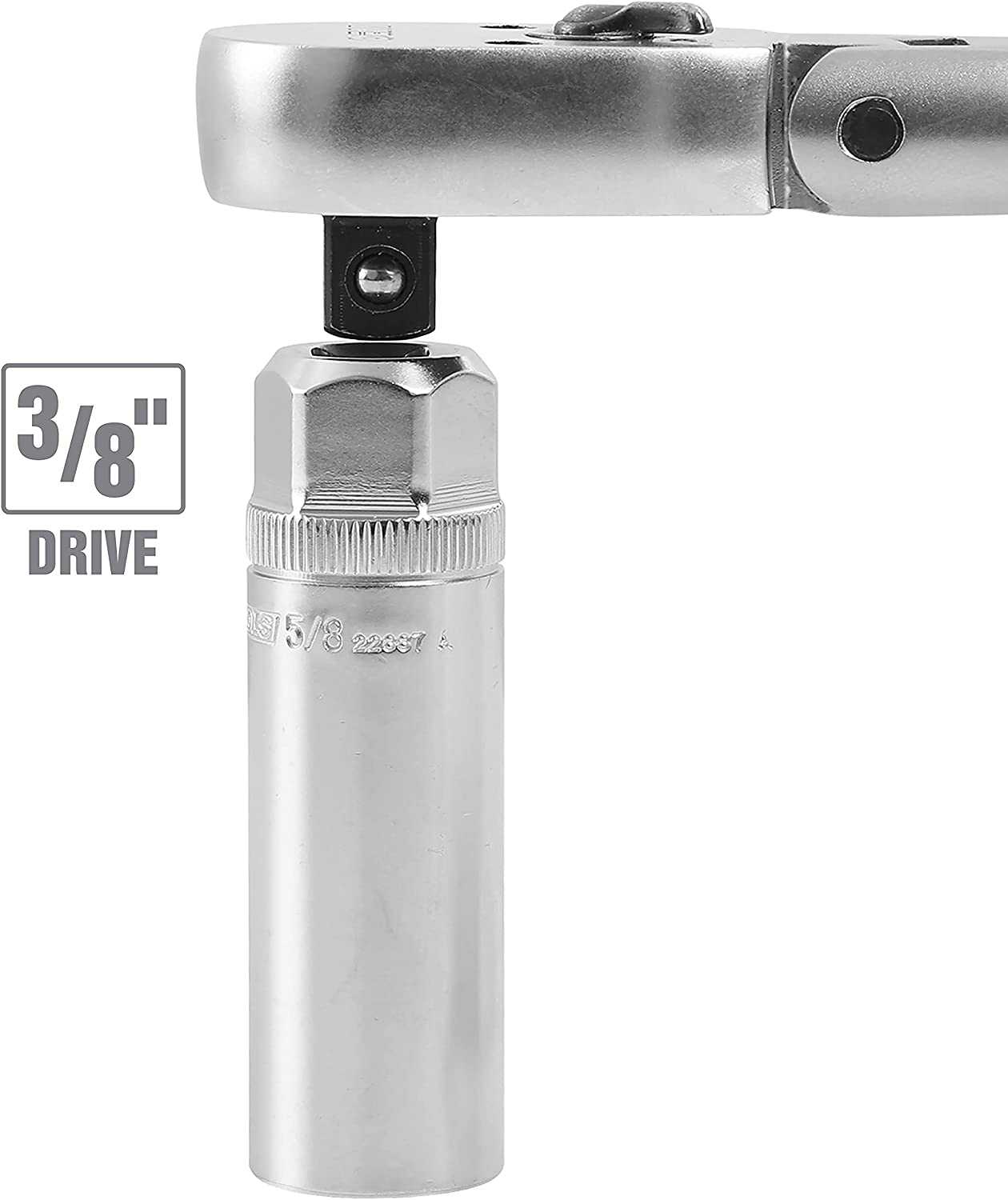 OEMTOOLS 22891 3/8 Drive Magnetic Spark Plug Socket Set, Contains 5/8" (16 Mm), 9/16", and 13/16" 6 Point Deep Sockets, Fits Most Car Spark Plugs image number 2