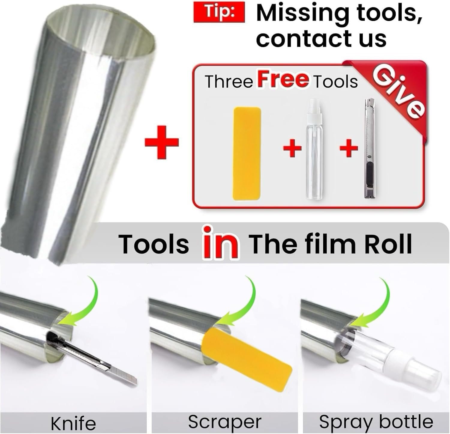 One Way Privacy Window Film (With Tool),Daytime Privacy Mirror Effect,Reflective Mirror Home Window Insulation Film,Self-Adhesive UV Sun Protection,17.5X78.7 in (Silver, 44.5X200) - Silver image number 2