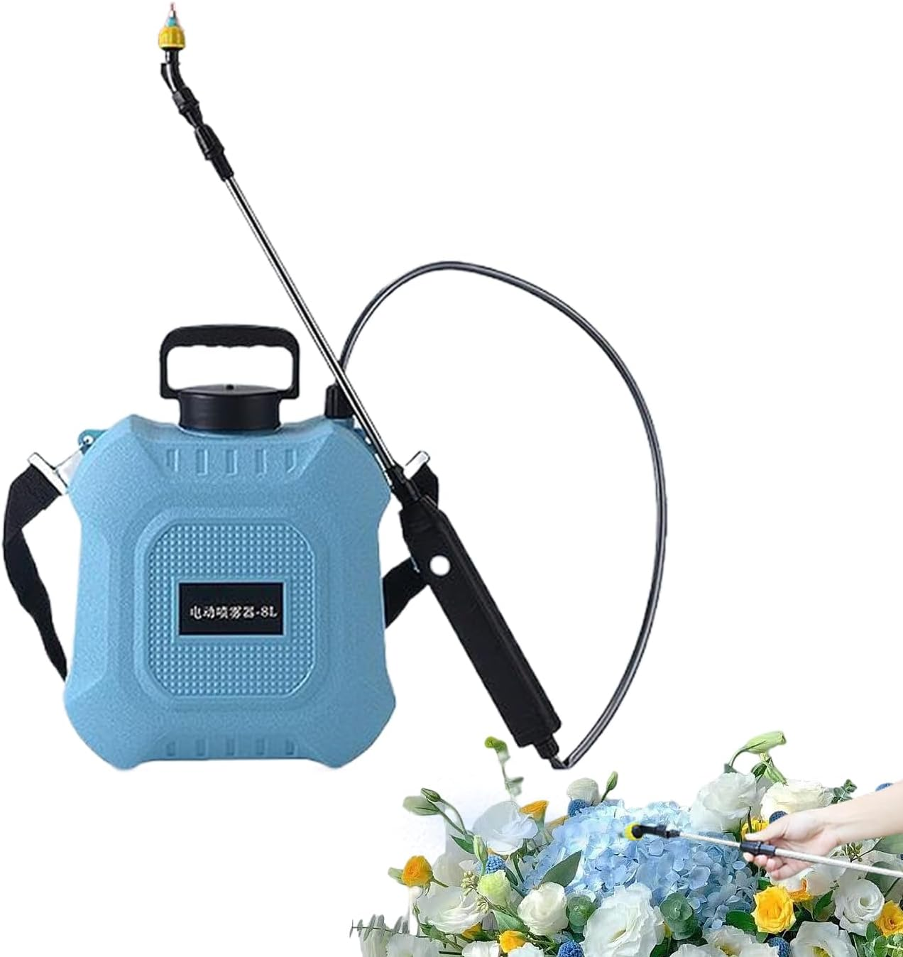 Electric Backpack Sprayer - Type-C Electric Portable Water Sprayer | Home & Gardening Supplies with 3 Nozzles for Farm Home Yard Vegetable Flower Care Indoor Fertilizing Greenhouse Agricultural