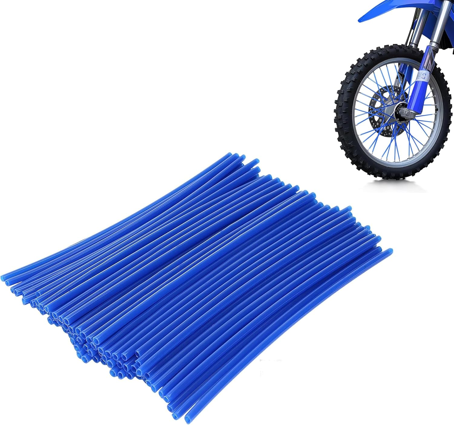 72-Pack Universal Spoke Protector Guards for Bikes, Motorcycles, Wheelchairs & Off-Road Vehicles - Durable Spoke Decorations for 8"-21" Rims (Black)