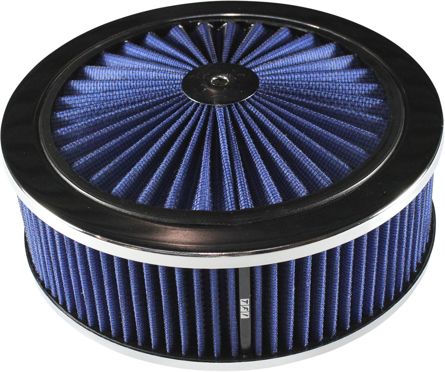 Extraflow Air Cleaner with 5 1/8 Inch Holley Base, Blue/Chrome, 9 Inch X 3 Inch Size image number 1
