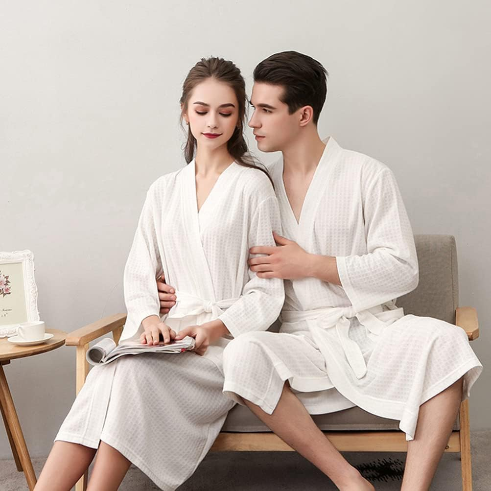 Classic Bath Robe Dacron Bathrobe Towel Luxury Long Spa Robe Plush Lightweight Absorbent Sleepwear Kimono Robe for Women Home Hotel Size
