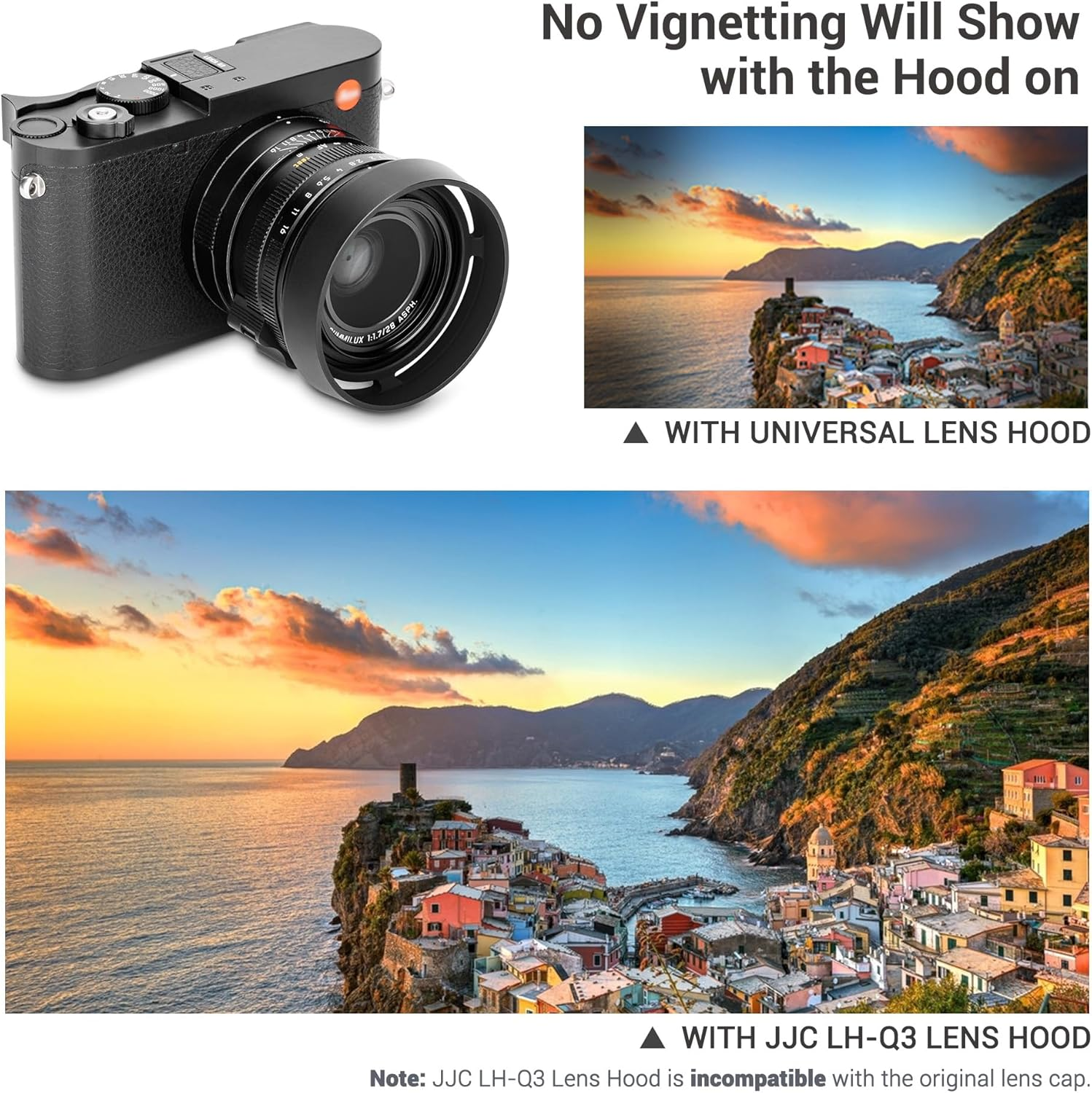 JJC Aluminium Alloy Lens Hood for Leica Q3 Q2 Q Camera Lens, Black, Standard, Aluminum Alloy with Lens Cap Protection image number 4