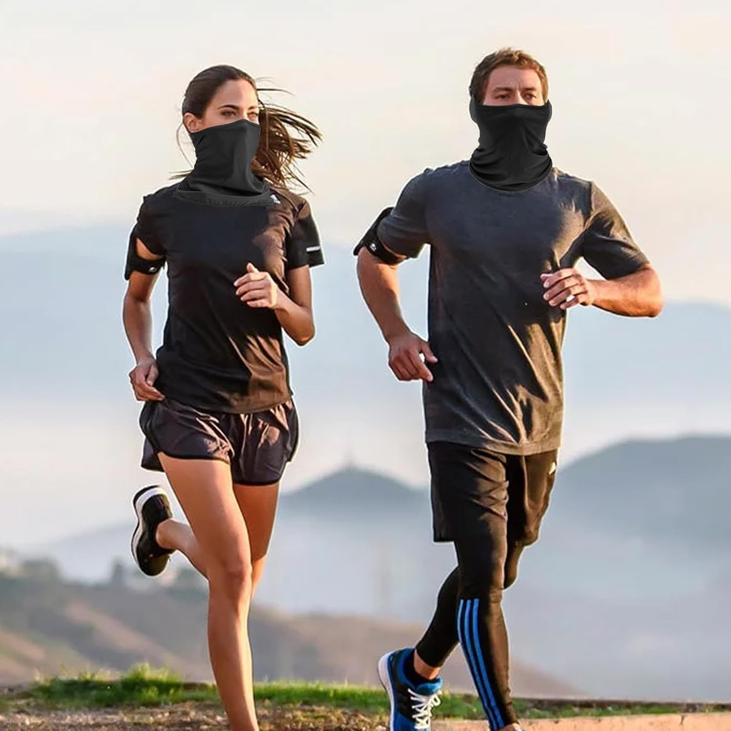 COZY CORE Ski Mask, UV Protection Balaclava,Full Face Ski Masks for Men & Women,Breathable Outdoor Sports Face Cover for Cycling Motorcycle Hiking - Black+Black image number 7