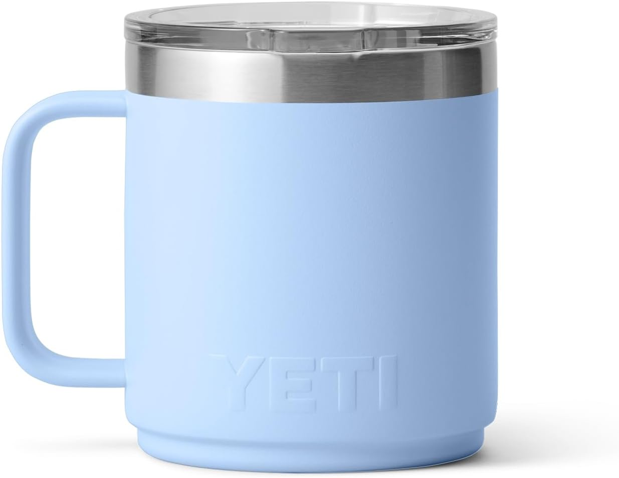 YETI Rambler 10 Oz Stackable Mug, Vacuum Insulated, Stainless Steel with Magslider Lid, Big Sky Blue image number 6