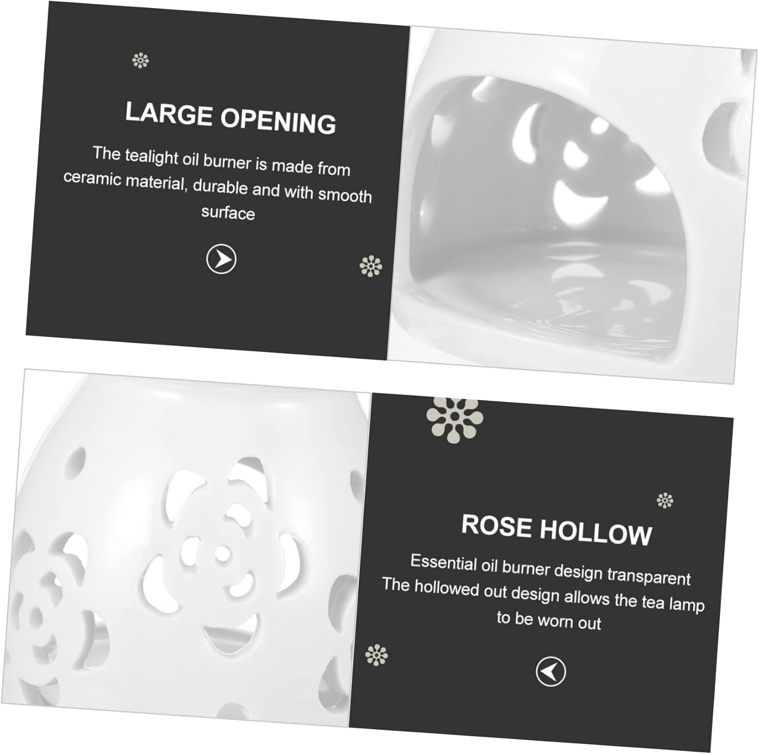 Ceramic Aromatherapy Burner Small Tealight Candle Holder for Bedroom Essential Oil Burner Function for Home Decor and Relaxing Aroma image number 5