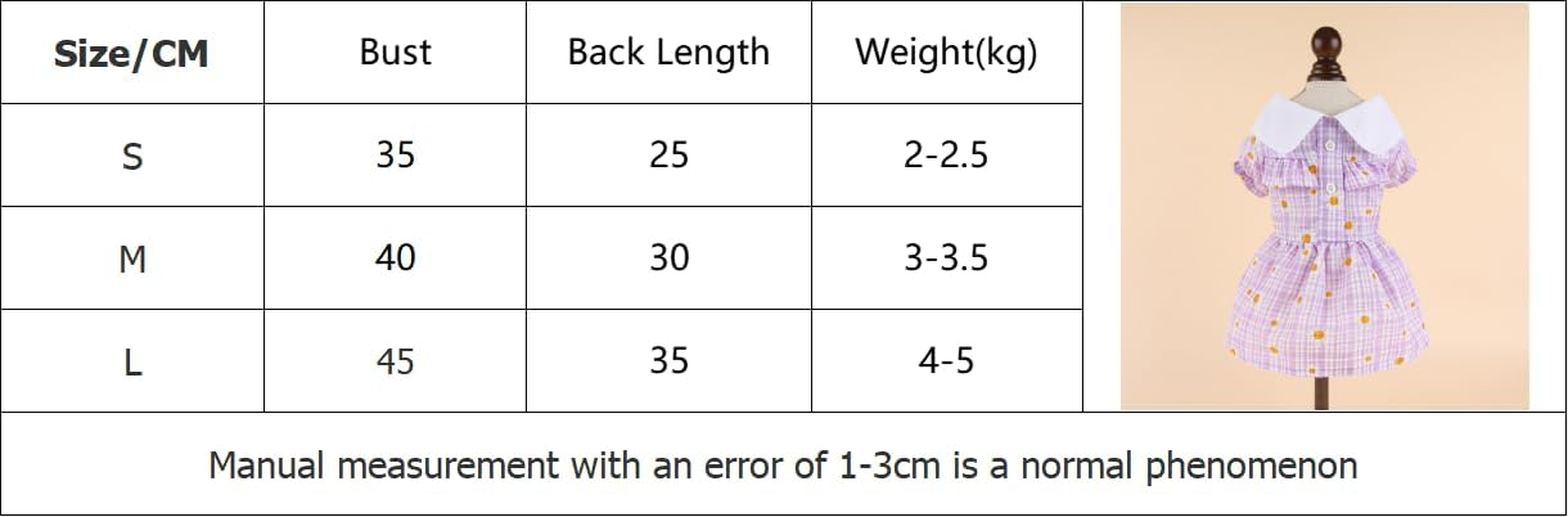 Dog Dress for Small Dogs Daisy Floral Puppy Dress Breathable Cute Doggie Dresses Spring Summer Pet Clothes (Purple, M) image number 2