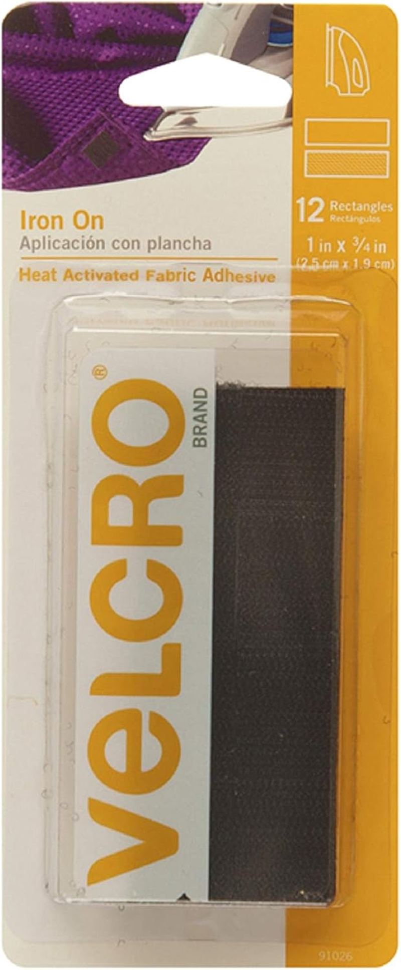 VELCRO Brand for Fabrics | Iron on Tape No Sewing or Gluing, 61Cm X 1.91Cm, White