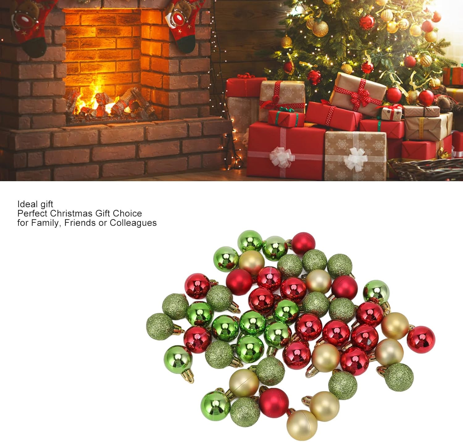 49PCS Mini Christmas Ball Ornaments, Mini Christmas Tree Decorative Balls Small Shatterproof Christmas Baubles for Xmas Christmas Tree, Christmas Wreath Ornaments and Party Decor