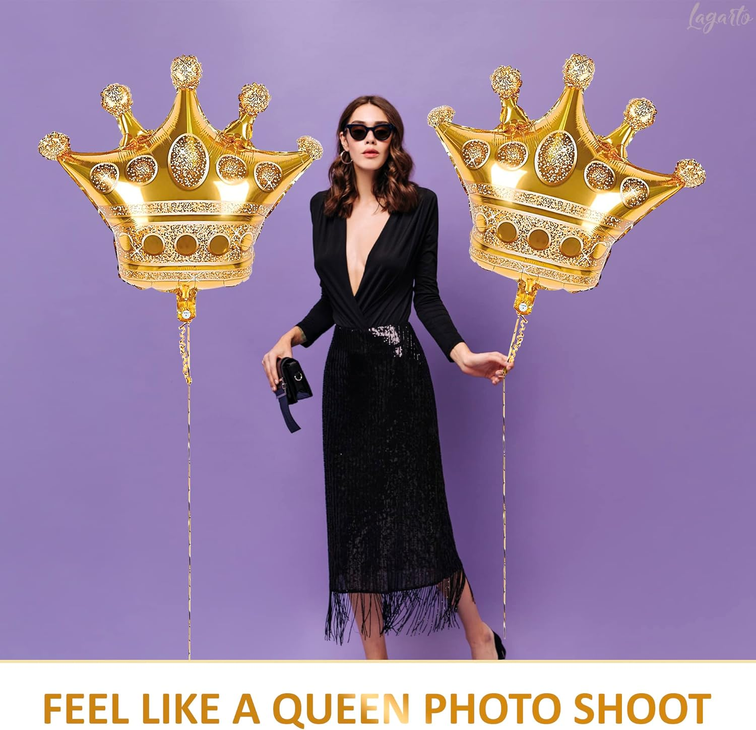 3 Pcs Crown Balloons Gold Foil - Crown Shape Balloons Halloween Decoration Foil Christmas Balloons - Anniversary Balloons Princess Birthday Decorations Happy Birthday Balloon Party Supplies LIGHTNIN image number 2