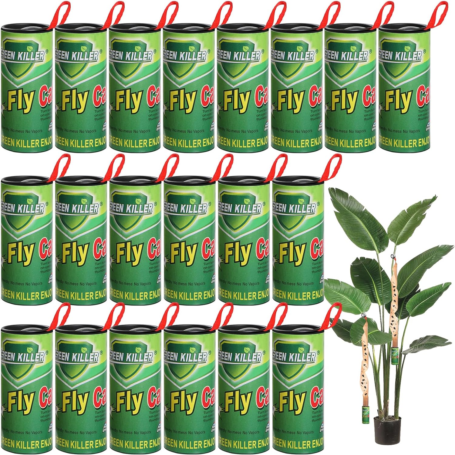 20PCS Fly Paper Strips, Joogee Sticky Fly Ribbons Traps Fly Tape Trap Ribbon Fly Bait Indoor Catcher for Fruit Flies, Gnat, Insect, Pest, Mosquito image number 5