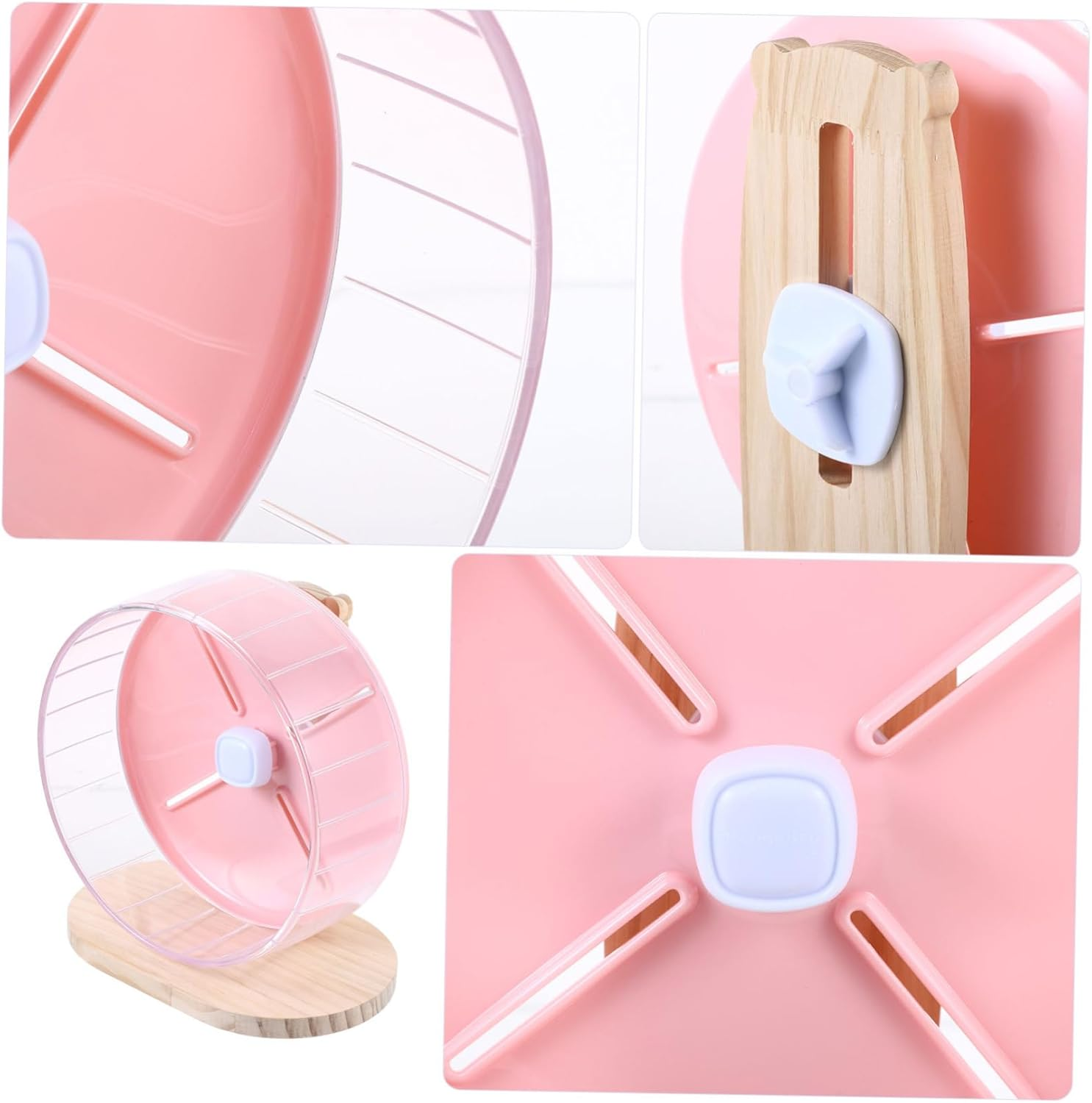 Super Silent Hamster Wheel Chinchilla Exercise Wheel Small Pet Cage Accessory Decorative Hedgehog - Pink image number 4