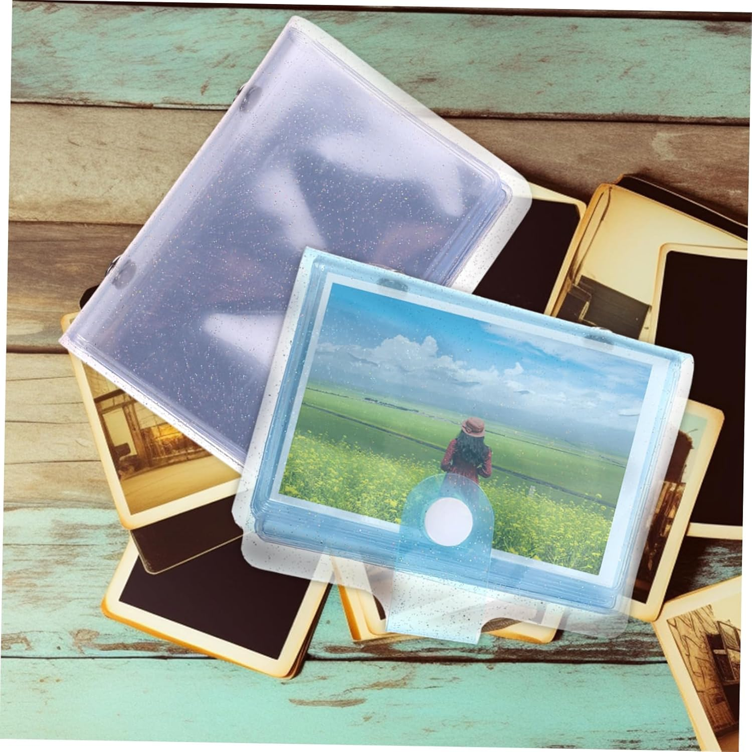 PRETYZOOM 3Pcs Mini Photo Album Book Card Binder for Postcards Diy Home Picture Holder Unique Photo Album for Collections image number 3