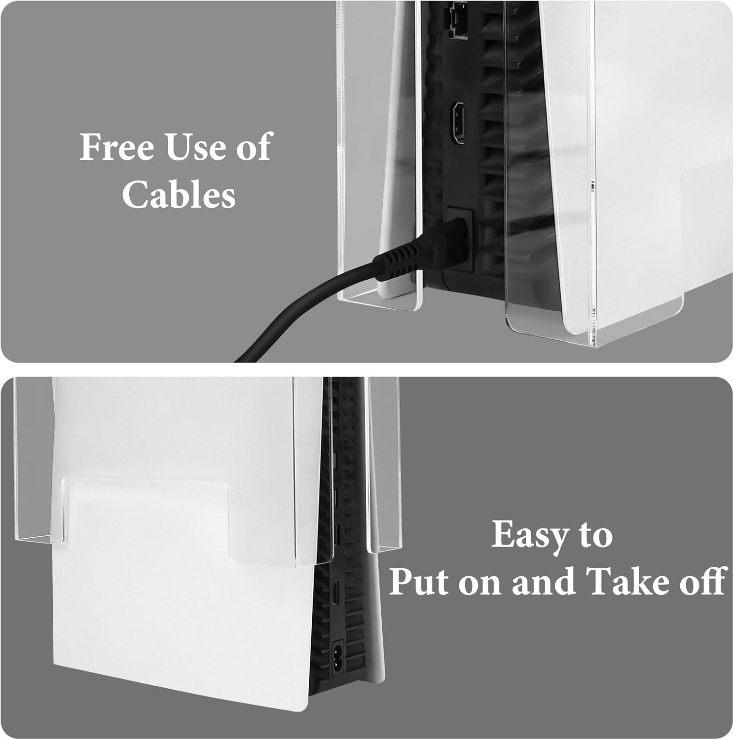 Geekria Acrylic Dust Cover Compatible with Sony Playstation 5, PS5 Slim, PS5 Pro Console, anti Scratch Waterproof Protective Display Case (Clear) image number 3