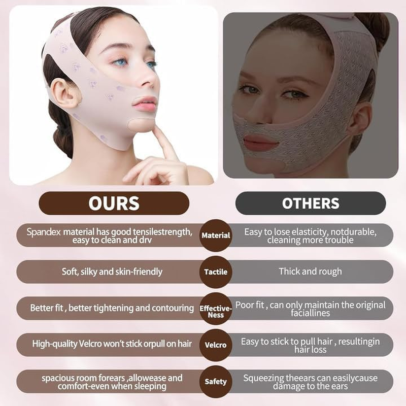 Chin Strap for Sleeping, V Line Chin Face Lifting Mask, Double Chin Reducer Eliminator for Women, Jawline Mask with Breathable & Comfortable Design, Face Wrap for Overnight Skincare (1Pcs) image number 3