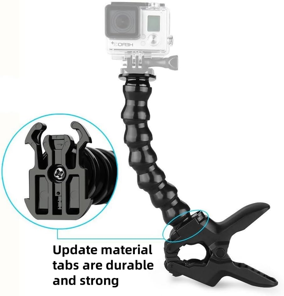 Desk Clamp Mount with Gooseneck Arm, Compatible with Gopro Hero 12/11/10/9/8/7/6/5/4/3, Akaso EK7000, Arlo Action Cameras image number 3