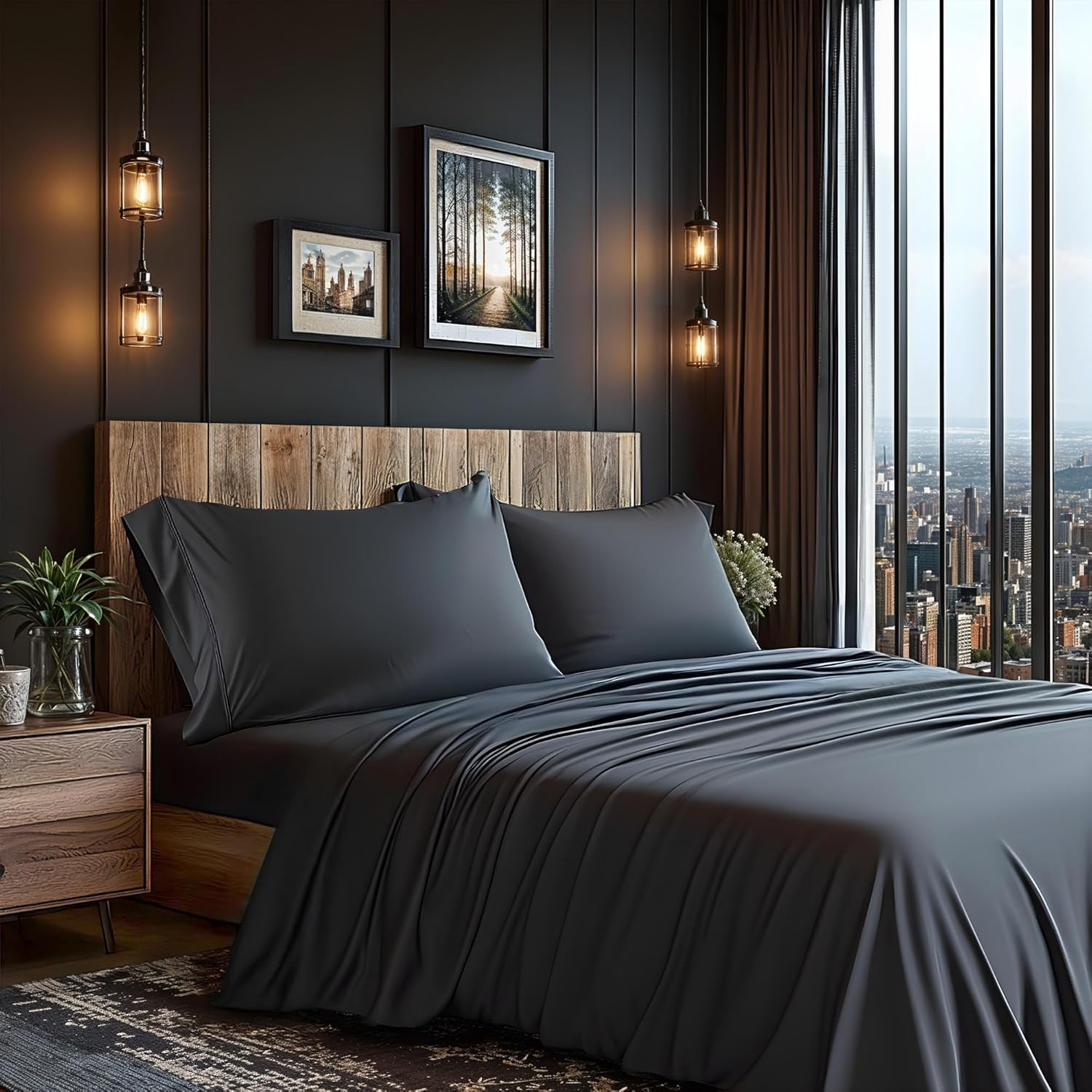 Simple Deluxe Queen Size 4 Piece Sheet Set, Lightweight Super Soft Easy Care Microfiber - Comfy Breathable, Cooling Bedding Sheets with Deep Pocket, Shrinkage and Fade Resistant, Hotel Luxury, Blue