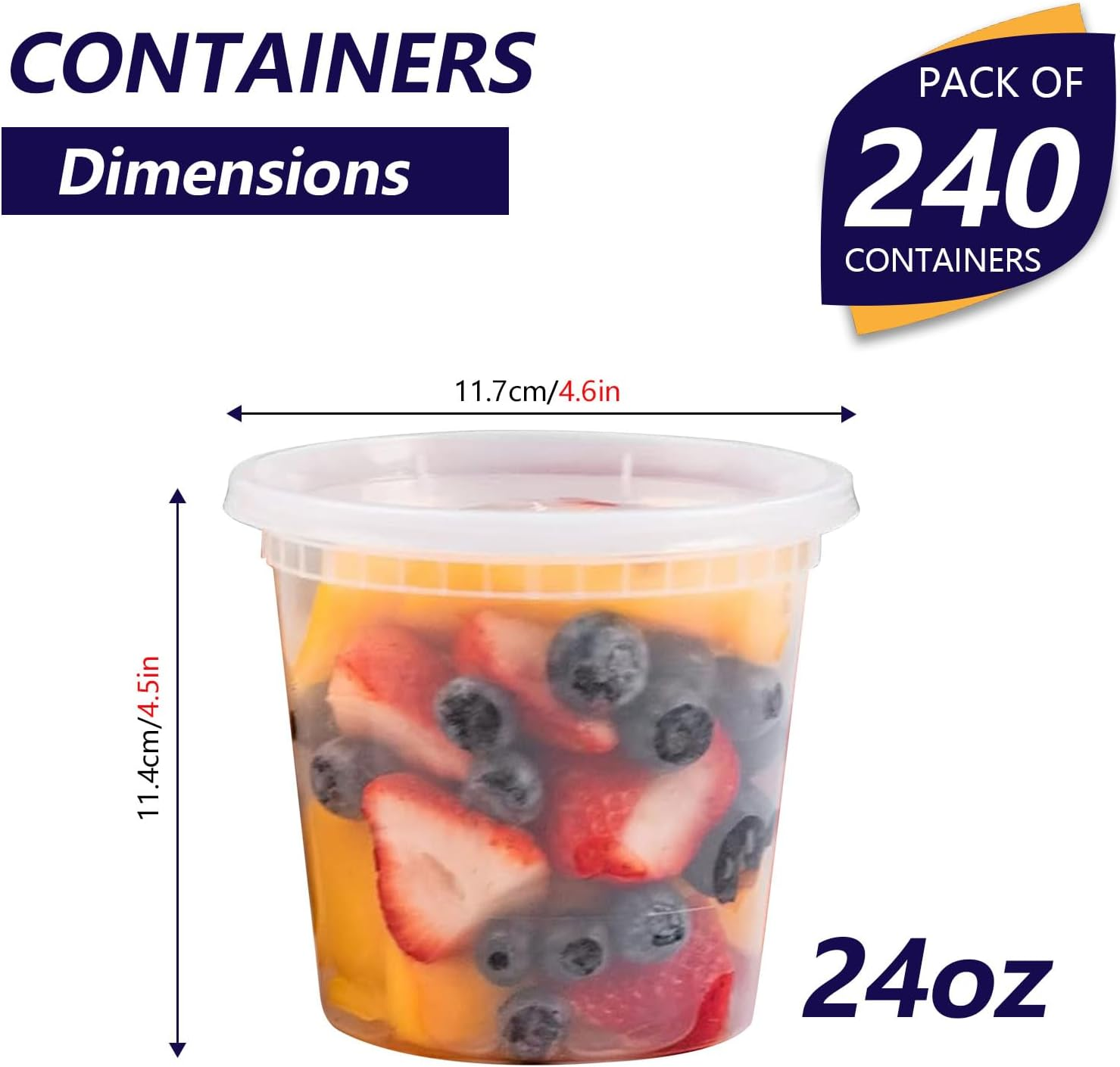 240-Pack 24 Oz Plastic Deli Containers with Lids - Leakproof, Bpa-Free Food Storage Containers with Lids - Microwave, Freezer & Dishwasher Safe - Ideal for Restaurants, Catering, and Large Families image number 4