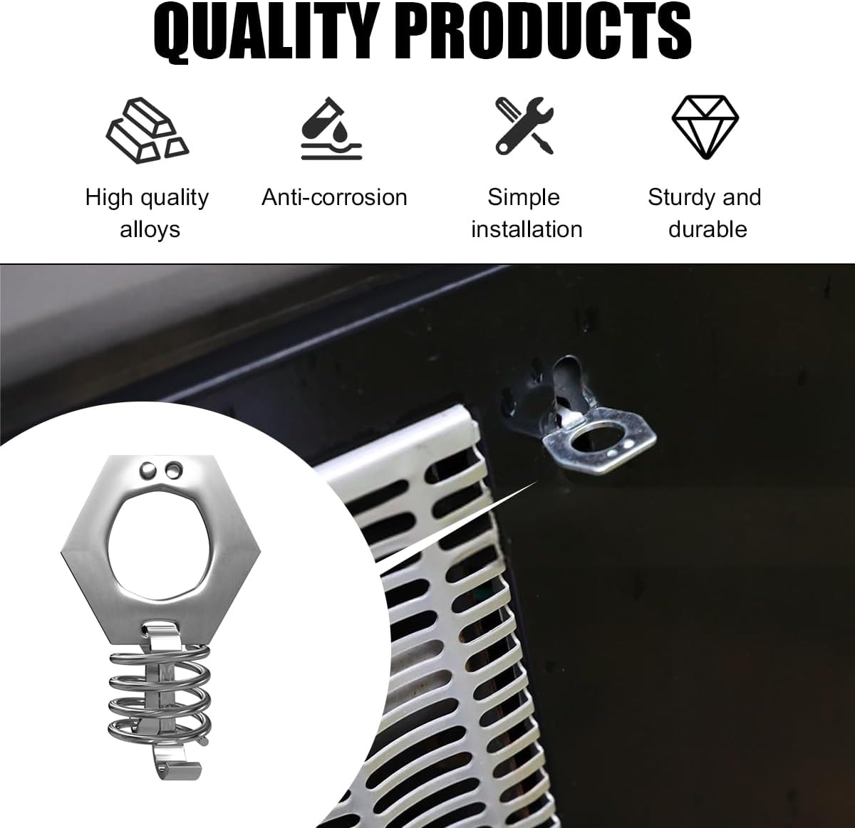 2 PCS RV Water Heater Cam Lock, Stainless Steel RV Water Heater Door Latch Fastener with Hook, Latch Twist Assembly Replacement for RV Hot Water Heater Door, Car Accessories (2 PCS) image number 3