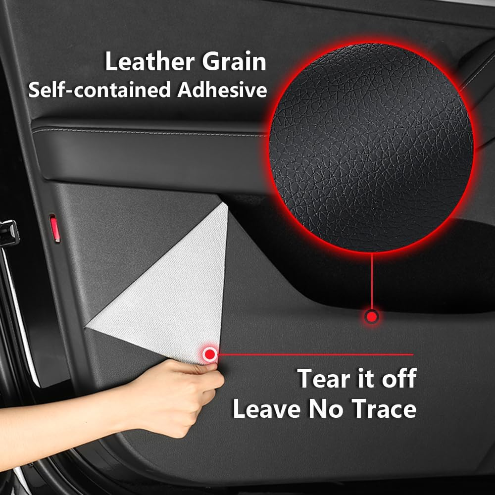 LUNQIN Car Door anti Kick Pad for 2019 2020 2021 2022 2023 2024 Toyota RAV4 Accessories Protector Mat Dirty Collision Stickers Inner Decorative image number 3