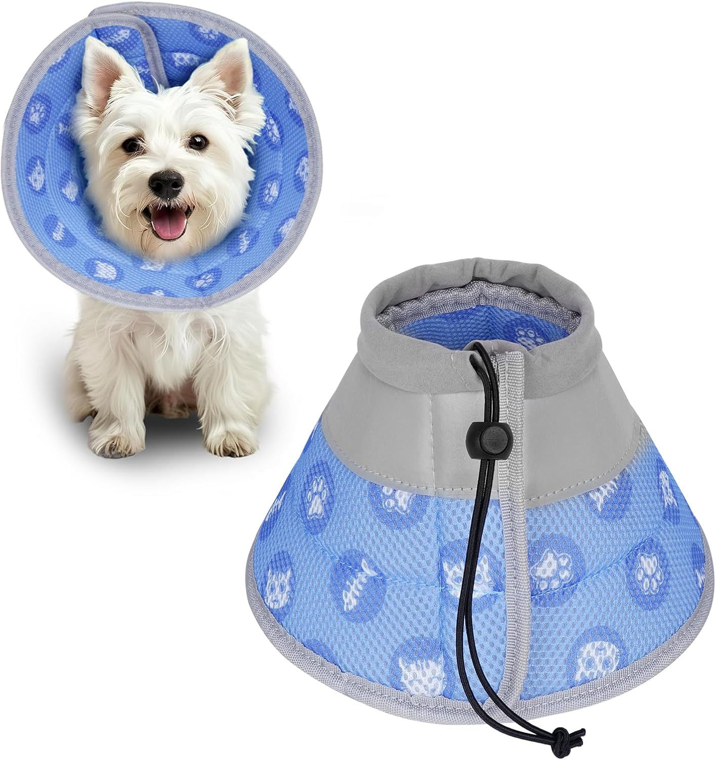 Cat Collar, Recovery Collar, Soft Cat Protective Collar for after Surgery and Injuries, Foldable Soft Protective Collar, Cat Collar, for Cats, Small Dogs (Blue, L) image number 6