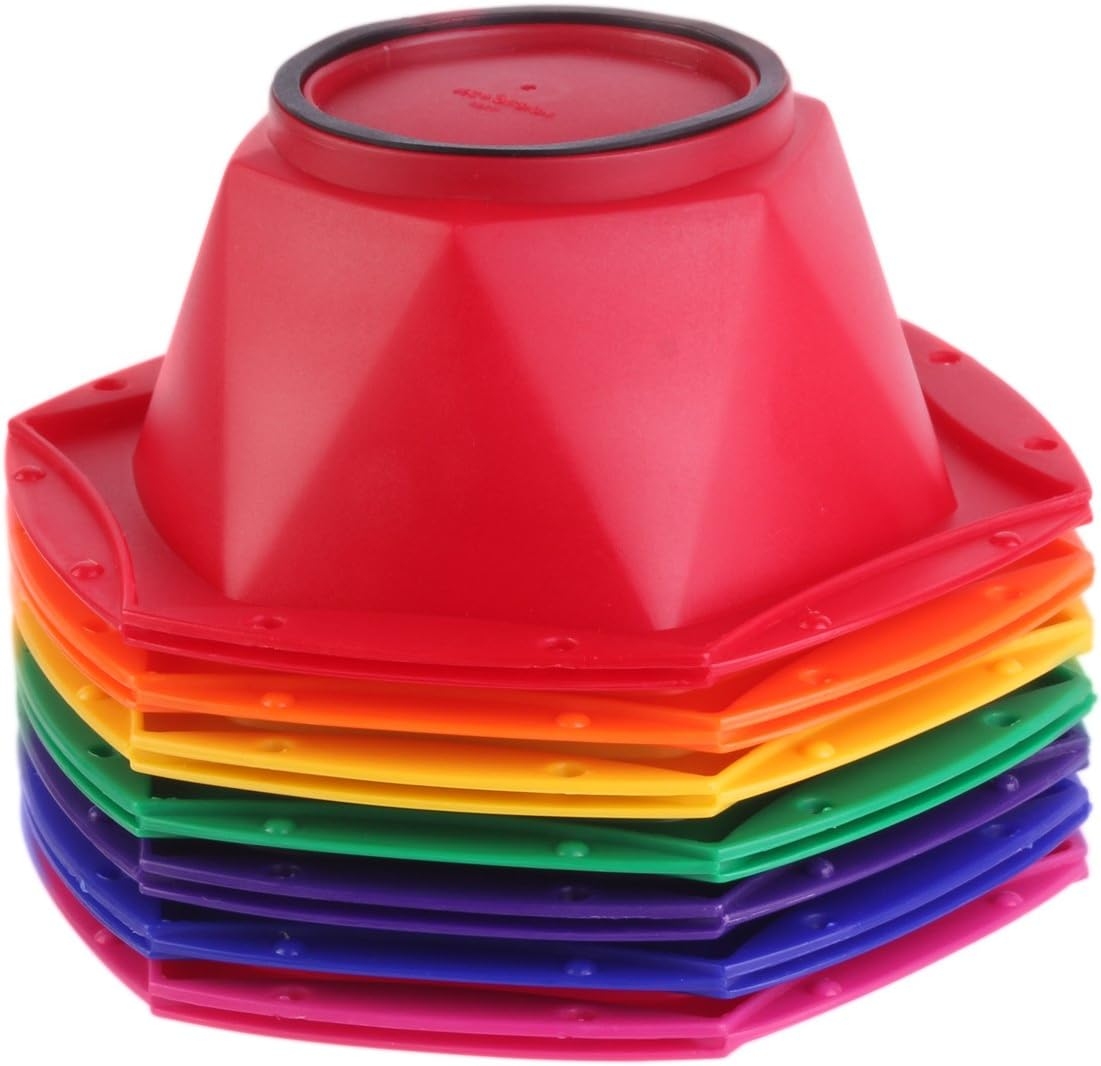 Small Hair Coloring Dye Mixing Tint Bowls and Brush Kit - Set of 7 Different Rainbow Color