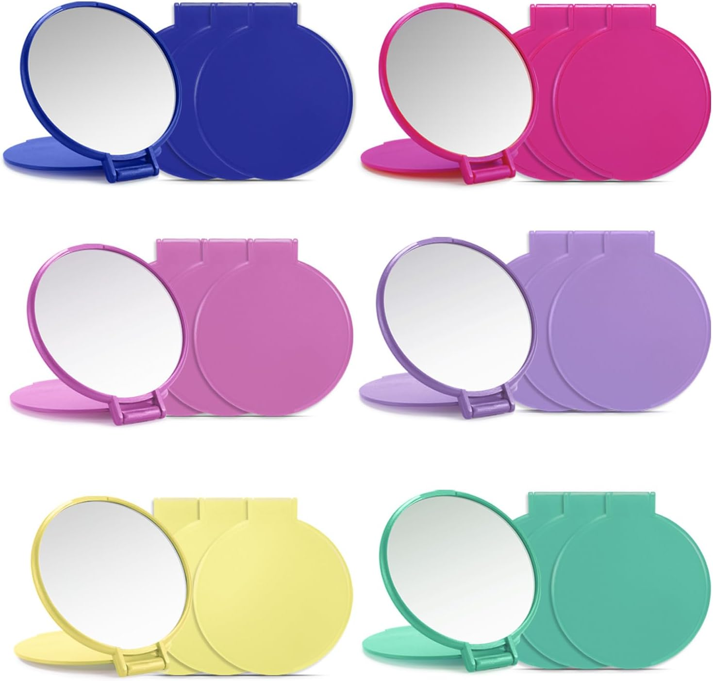 Qislee Compact Mirror Bulk, round Makeup Mirror for Purse, Set of 12 (White)