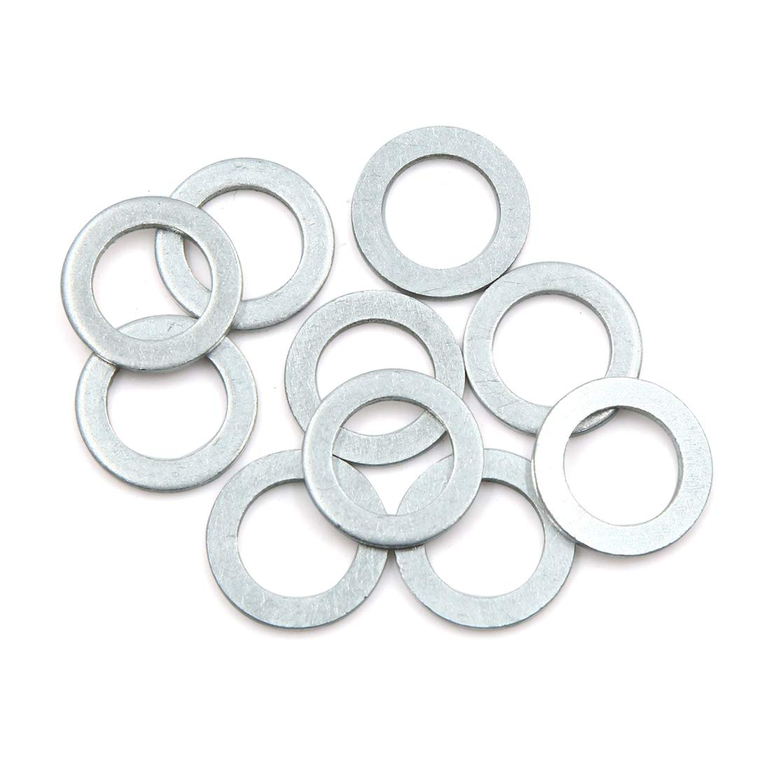 X AUTOHAUX 10Pcs Engine Oil Crush Washers Drain Plug Gaskets 16Mm ID. 22Mm OD. Aluminum Alloy for Car image number 2