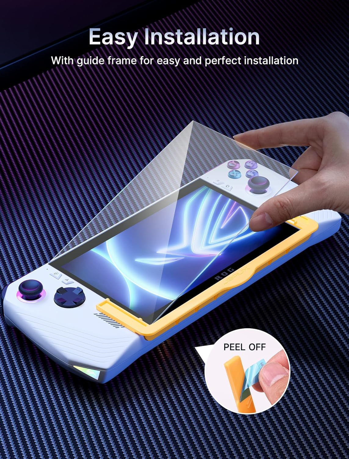 JSAUX Screen Protector for ROG Ally X 2-Pack, Ultra HD Glass 9H Hardness Tempered Glass Protector with Guiding Frame, 7 Inch Anti-Scratch Protective Screen for ASUS ROG Ally 2023 & Ally X 2024 - Anti-Glare image number 7