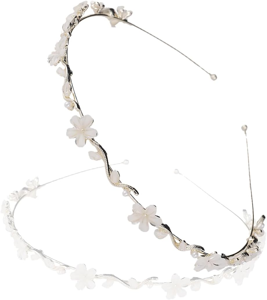 ZORVUJI Hair Accessories Communion Girls Silver Flowers Headband Wedding Bridal Headpiece First Communion Festive image number 5